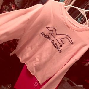 Pink hollister crop top